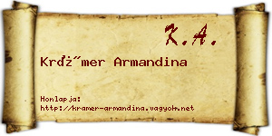 Krámer Armandina névjegykártya